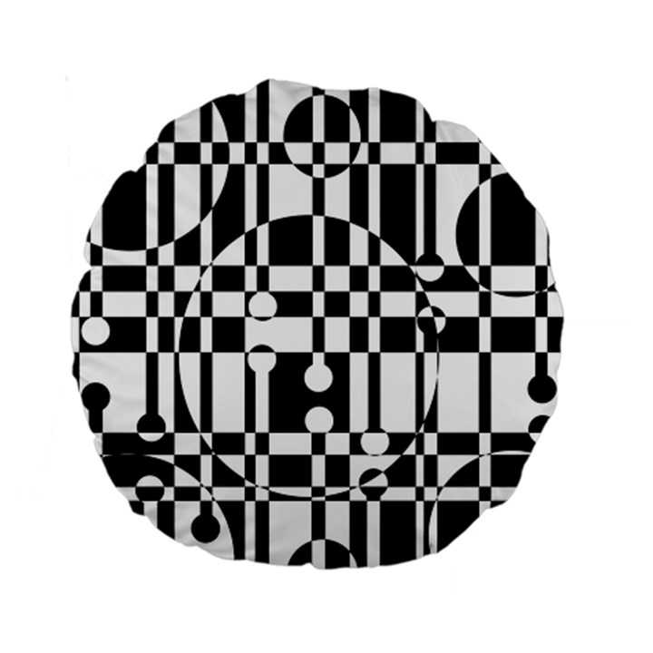 Black and white pattern Standard 15  Premium Round Cushions