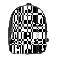 Black and white pattern School Bags (XL) 