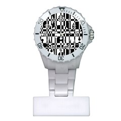 Black and white pattern Plastic Nurses Watch