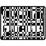 Black and white pattern Double Sided Fleece Blanket (Large)  80 x60  Blanket Front