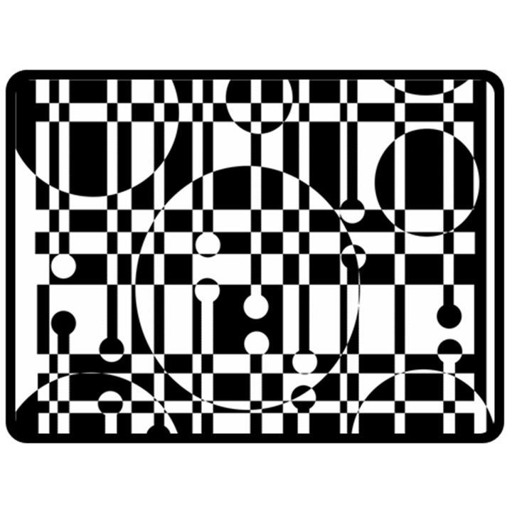 Black and white pattern Double Sided Fleece Blanket (Large) 