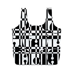 Black and white pattern Full Print Recycle Bags (M) 