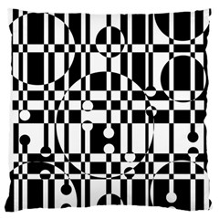 Black and white pattern Large Flano Cushion Case (Two Sides)