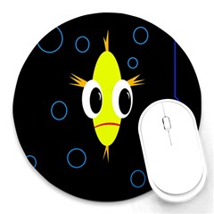 Yellow Fish Round Mousepads