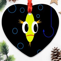 Yellow Fish Ornament (heart) 