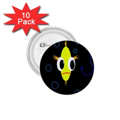 Yellow Fish 1 75  Buttons (10 Pack)