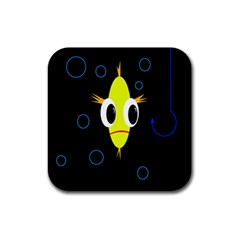 Yellow Fish Rubber Coaster (square) 