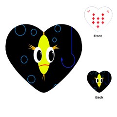 Yellow Fish Playing Cards (heart)  by Valentinaart