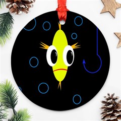 Yellow Fish Round Ornament (two Sides) 