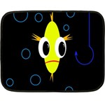 Yellow fish Double Sided Fleece Blanket (Mini)  35 x27  Blanket Back