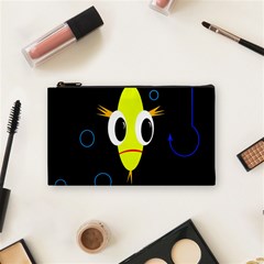 Yellow Fish Cosmetic Bag (small)  by Valentinaart