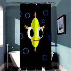 Yellow Fish Shower Curtain 36  X 72  (stall) 