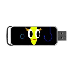 Yellow Fish Portable Usb Flash (two Sides) by Valentinaart