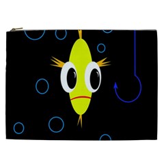 Yellow Fish Cosmetic Bag (xxl)  by Valentinaart