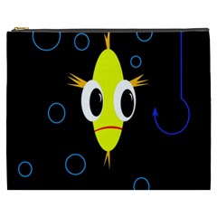 Yellow Fish Cosmetic Bag (xxxl)  by Valentinaart