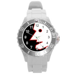 Man Round Plastic Sport Watch (l) by Valentinaart