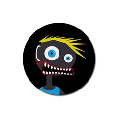 Crazy Man Rubber Coaster (round)  by Valentinaart