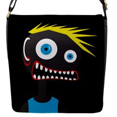 Crazy Man Flap Messenger Bag (s) by Valentinaart