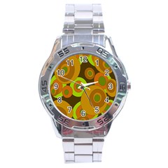 Brown Pattern Stainless Steel Analogue Watch by Valentinaart