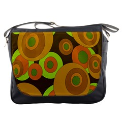 Brown Pattern Messenger Bags by Valentinaart