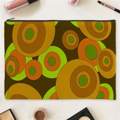 Brown Pattern Cosmetic Bag (xxxl)  by Valentinaart