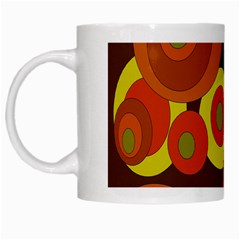 Orange Pattern White Mugs by Valentinaart