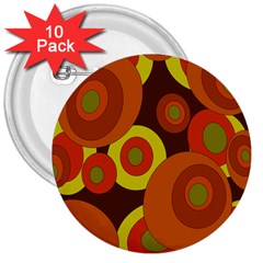 Orange Pattern 3  Buttons (10 Pack)  by Valentinaart