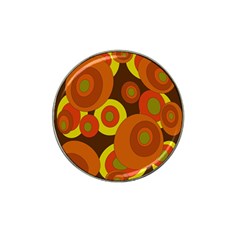 Orange Pattern Hat Clip Ball Marker (4 Pack) by Valentinaart