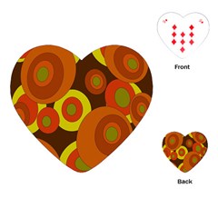 Orange Pattern Playing Cards (heart)  by Valentinaart