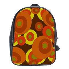 Orange Pattern School Bags(large)  by Valentinaart