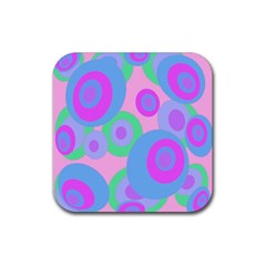 Pink Pattern Rubber Coaster (square)  by Valentinaart