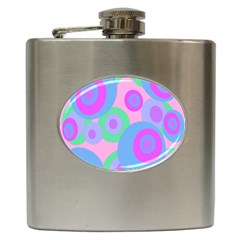 Pink Pattern Hip Flask (6 Oz) by Valentinaart