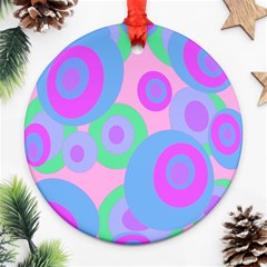 Pink Pattern Round Ornament (two Sides)  by Valentinaart