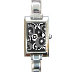 Gray Pattern Rectangle Italian Charm Watch by Valentinaart