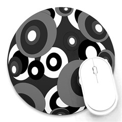 Gray Pattern Round Mousepads by Valentinaart