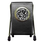 Gray pattern Pen Holder Desk Clocks Front