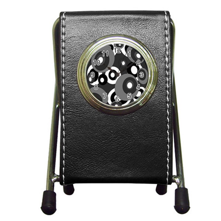 Gray pattern Pen Holder Desk Clocks