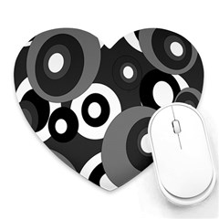 Gray Pattern Heart Mousepads by Valentinaart