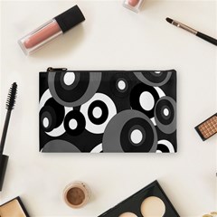 Gray Pattern Cosmetic Bag (small)  by Valentinaart