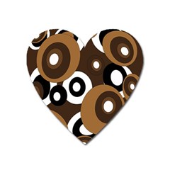 Brown Pattern Heart Magnet by Valentinaart