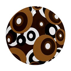 Brown Pattern Round Ornament (two Sides)  by Valentinaart