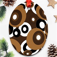 Brown Pattern Oval Ornament (two Sides) by Valentinaart