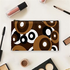 Brown Pattern Cosmetic Bag (medium)  by Valentinaart