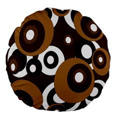 Brown Pattern Large 18  Premium Flano Round Cushions by Valentinaart