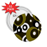 Green pattern 2.25  Buttons (10 pack)  Front