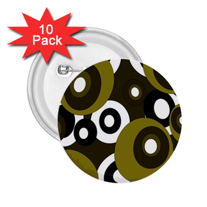 Green pattern 2.25  Buttons (10 pack) 