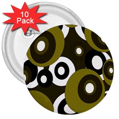 Green Pattern 3  Buttons (10 Pack)  by Valentinaart