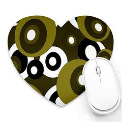 Green Pattern Heart Mousepads by Valentinaart