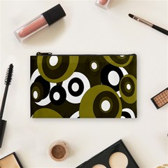 Green Pattern Cosmetic Bag (small)  by Valentinaart