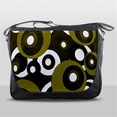 Green Pattern Messenger Bags by Valentinaart